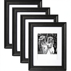 ชุดกรอบรูป 4 ชิ้น ขนาด 9x12 นิ้ว ขอบสีดำด้าน กว้าง 1.4 นิ้ว กระจกนิรภัยกันแตก ป้องกันรังสียูวี 2 สี ติดผนังหรือวางบนโต๊ะได้ - Product Image 3