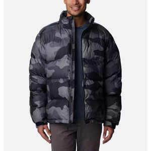 Men's Camouflage Down Puffer <b>Jacket</b> Windproof Zip Closure Stand Collar Casual Winter Coat Regular Fit Thick Polyester Shell Coat - Product Image 5