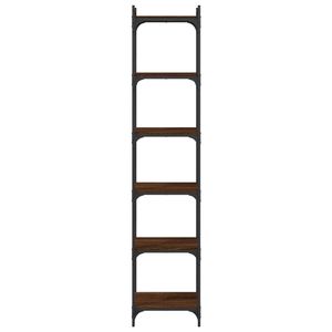 Libreria a 6 Ripiani con Piedini Regolabili in Legno Ingegnerizzato di Rovere Marrone - Nuova Categoria di Prodotti - Product Image 6