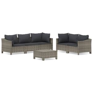 Grande Set Lounge da Giardino in Rattan PE Grigio con Struttura in Acciaio Verniciato a Polvere, Arredamento Premium per Esterni - Product Image 2