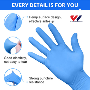 TWI CE 4mil Thickness Disposable Blue Nitrile Gloves Box Powder Free Waterproof Disposable Powder Free Nitrile Gloves - Product Image 5