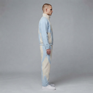 Custom Patchwork Nylon Tracksuit Streetwear Lightweight Zip up Hoodie and Short High Quality Fashion Sweat Suits men's <b>jackets</b> - Product Image 5