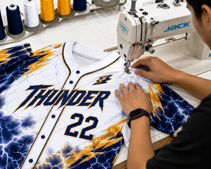 ชุดยูนิฟอร์มเบสบอลธันเดอร์สำหรับผู้ชาย เสื้อเจอร์ซีย์แบบซับลิเมชั่น กางเกง 22 ตัว ผ้าโพลีเอสเตอร์ระบายอากาศได้ดี ชุดทีม ระบายอากาศได้ดี ซับเหงื่อได้ดี - Product Image 6