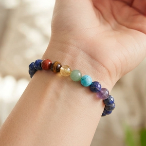 Bracelet bouddha en Lapis Lazuli de haute qualité, perles des sept chakras, cadeau romantique, bijoux à la mode pour hommes et femmes, méditation énergétique - Product Image 2