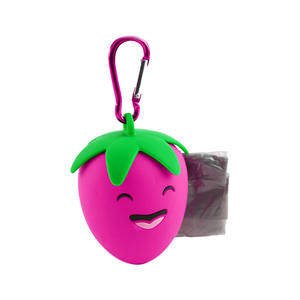 Porte-sacs à déjections en silicone en forme de fraise, distributeur portable de sacs à déjections pour chiens, taille standard, non parfumé - Product Image 3