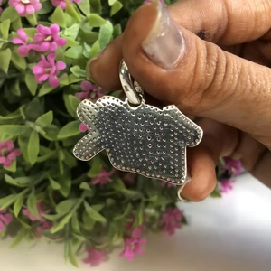 Moissanite Pendant 925 Silver Micro Pave Round Cut Hip Hop Themed Charm Unisex Everyday Wear - Product Image 4