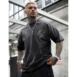เสื้อคริสเตียนสำหรับผู้ชาย ลายพระเจ้า ศาสนา พระเยซู ศรัทธา แรงบันดาลใจ ข้อพระคัมภีร์ เสื้อยืดโอเวอร์ไซส์ ลายกราฟิกแบบฟอกสี - Product Image 2