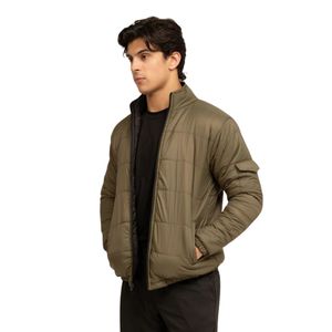 Zest <b>Reversible</b> <b>Jacket</b> Men's Black and Olive Green Quilted Lightweight Puffer <b>Jacket</b> Casual Outdoor Wear Wholesale - Product Image 3
