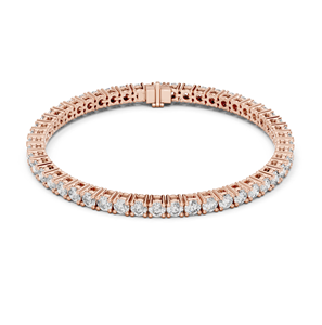 Bracelet tennis en or et diamants pour femme, bracelet avec diamants ronds créés en laboratoire, cadeau élégant pour un anniversaire - Product Image 1