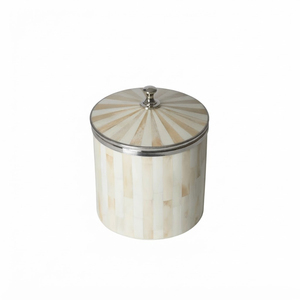 Seau à glace de luxe rayé en nacre avec couvercle, seau à glace en métal, articles de bar, refroidisseur à vin à double paroi pour la maison, l'hôtel et les fêtes - Product Image 1