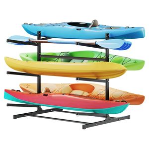 Soporte Resistente para 6 Kayaks, Capacidad de 400 Libras, Soporte Independiente para Interiores/Exteriores, para Almacenamiento en Garaje o Muelle - Product Image 1