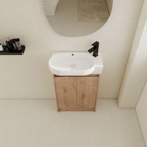 Mobile bagno freestanding da 23 pollici con ante soft-close e lavabo - Vanità da bagno premium - Product Image 4