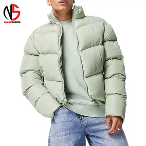 Blouson d'hiver matelassé long vert clair de haute qualité pour homme, personnalisable, imperméable, respirant, coupe décontractée ample 2026 - Product Image 1