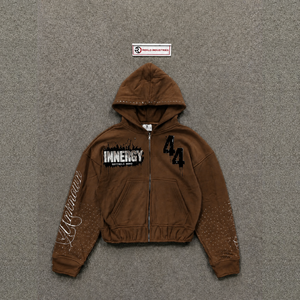 NUEVA SUDADERA CON CAPUCHA PARA HOMBRE, DE CALIDAD, ESTILO CASUAL Y MODEA, COLOR MARRÓN, CON CIERRE DE CREMALLERA, TALLA GRANDE, DE Felpa, CON ESTAMPADO FRONTAL - Product Image 6