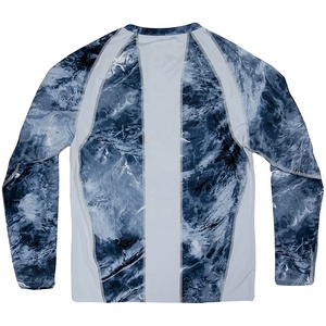 Men's Long Sleeve Hunting Shirt Blue Tie-Dye Print 100% Polyester Moisture-Wicking Summer Outdoor Top - Product Image 2