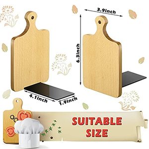 <b>Rustic</b> Wooden Bookends for Kitchen Office Cutting Board Style <b>Decorative</b> for Cookbooks Magazines Files <b>Home</b> - Product Image 3