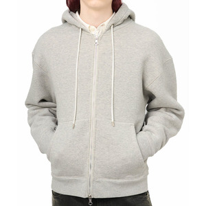 Sudadera Informal Nueva con Capucha y Cierre de Cremallera, Color Gris, Corte Regular, 100% Algodón, Felpa Francesa, Ropa Informal de Otoño - Product Image 2