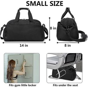 Borsa da Viaggio Mini Nera Leggera da 14 Pollici per Sport e Palestra, Borsa da Trasporto per Donne e Uomini - Product Image 2