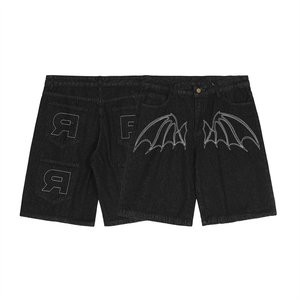 Shorts en jean pour hommes OEM, coupe ample et large, style streetwear urbain Y2K, délavage vintage, 100% coton, écologique, tendance 2026 - Product Image 4