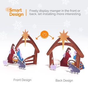 Decorazione Natalizia da Giardino in PVC 116*53*118cm, Scena della Natività Colorata per Esterni - Product Image 3