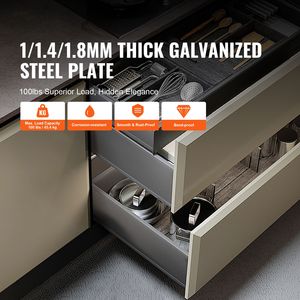 6 Paia di Guide Laterali in Acciaio Rinforzato da 15 Pollici con Cuscinetti a Sfera, Chiusura Ammortizzata e Silenziosa per Fondo Cassetti RV - Product Image 2