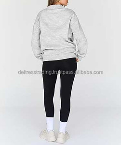 Sweat à col montant surdimensionné pour femme Nouvelle version Sweat à col montant fendu Mode durable pour femme - Product Image 2