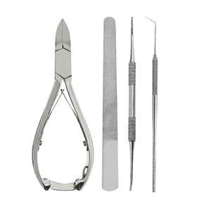4 Pcs Podiatry <b>Set</b> <b>Nail</b> Nipper Probe <b>Nail</b> File Double End Foot Care Pedicure Kit - Product Image 2