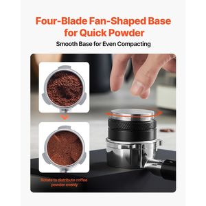 Distributore di Caffè Espresso 2-in-1 Regolabile da 58mm con Base a Ventaglio in Acciaio Inox 304, Accessori per Tè - Product Image 4