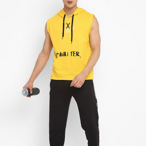 Wholesale Men Sleeveless Winter <b>Workout</b> Sports <b>Hoodies</b> 100% Cotton Fitness Gym High Quality Custom Pullover Hoodie - Product Image 5