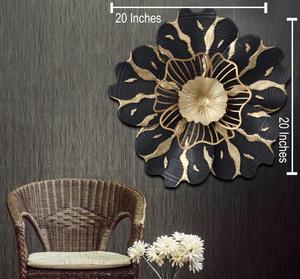 Metal Wall Art Flower Decor <b>Black</b> Gold Bohemian Style <b>Large</b> Irregular Shape Living Room Home Decoration - Product Image 2
