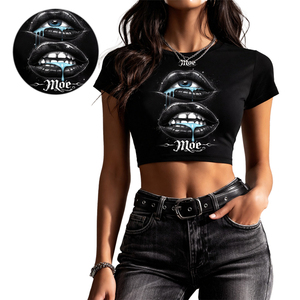 <b>Top</b> Selling Crop <b>Top</b> Sublimation Print Streetwear Short Sleeve Slim Fit Crew Neck Hot Selling Customized Crop <b>Tops</b> - Product Image 5