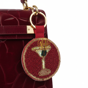 Porte-clés multicolore en forme de cœur avec perles, motif de perles de verre concentriques, artisanat, logo personnalisé, fabricant - Product Image 2