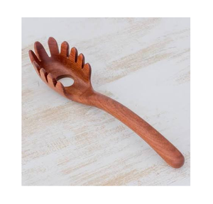 Cuillère à spaghetti en bois en forme d'éventail, vente en gros, manche long, faite à la main, sans danger pour les aliments - Product Image 2