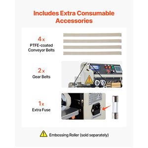 Sigillatrice a Nastro Orizzontale Continua con Larghezza di Sigillatura 0,24-0,47 Pollici, Stampa a Inchiostro, Temperatura e Velocità Regolabili - Product Image 6