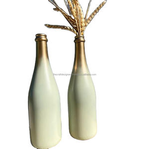 Excelentes macetas y última llegada Trending TCD Juego de jarrones de mesa Forma de botella Jarrones elegantes dorados y blancos para el hogar y la Oficina - Product Image 1