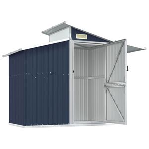 Anthracite 106.3"x51.2"x82.1" Galvanized Steel Garden <b>Shed</b> for <b>Sheds</b> & <b>Storage</b> - Product Image 4