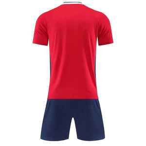 Maillots de football en gros, shorts, uniformes d'équipe personnalisés unisexes, fournisseur OEM, respirant, couleur unie, été, 100% polyester, devant - Product Image 5
