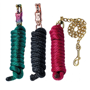 Rustproof Comfort Grip Durable Training <b>Lead</b> <b>Rope</b> with Front Metal Chain & Stainless Steel Snap Nylon PP <b>Horse</b> <b>Lead</b> <b>Rope</b> - Product Image 4