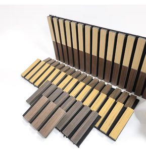 Panneau de grille en bois massif et MDF écologique de luxe léger pour mur de fond de télévision, moderne, insonorisant, pour chambre, salon, école - Product Image 1