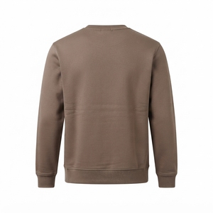 Mens <b>Brown</b> Crewneck Sweatshirt Utility Chest Pocket <b>Long</b> <b>Sleeve</b> Casual Pullover Streetwear Fashion <b>Top</b> - Product Image 4