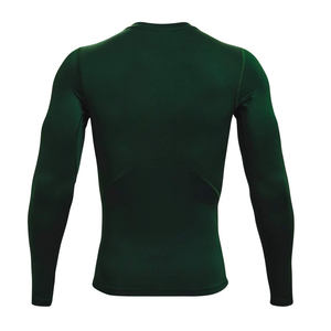 เสื้อคอมเพรสชั่นแขนยาวผู้ชาย สีเขียวล้วน คอกลม ทรงเข้ารูป สำหรับออกกำลังกาย - Product Image 5
