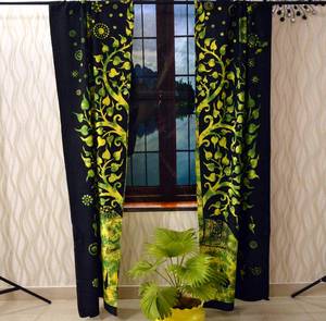 Animal Print Cotton Elephant Tree <b>Window</b> Door Curtain Tapestry Floral Bohemian Style 80x52" Indian Consigners - Product Image 5