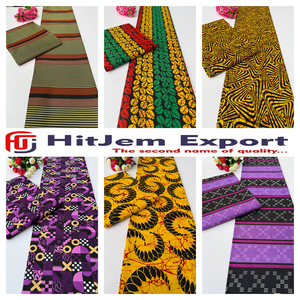 ผ้าพิมพ์ลายแอฟริกันพรีเมียมแบบกำหนดเอง Ankara ผ้าฝ้าย 100% ผลิตเสื้อผ้า OEM ขายส่ง ผู้ผลิตสิ่งทอ - Product Image 1