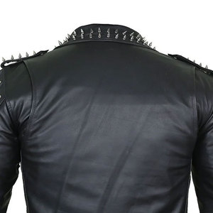 Men's <b>Brown</b> Genuine <b>Leather</b> Hooded Thick <b>Jacket</b> with Faux Fur Lining Turn-down Collar Zipper Closure Regular Fit Winter Style - Product Image 4