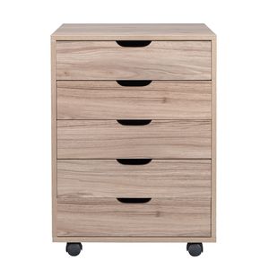 Armadietto Portadocumenti in PVC e MDF con Cinque Cassetti, Colore Grigio - Product Image 6