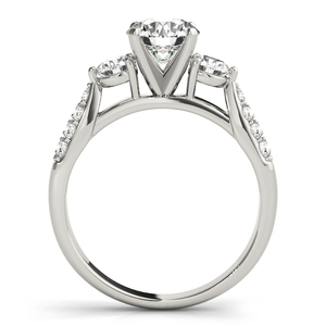 Anillo de Tres Piedras con Diamante Cultivado en Laboratorio Certificado por IGI, Corte Brillante, Piedras Laterales, Estilo Minimalista, Oro 10K/14K/18K, Plata 925/935, para Boda - Product Image 4