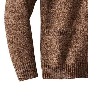 Women's <b>Brown</b> Knitted 100% Cotton Breathable <b>Cardigan</b> Long Sleeve V Neck Casual Solid Color Contrast Color Button Front Autumn - Product Image 2
