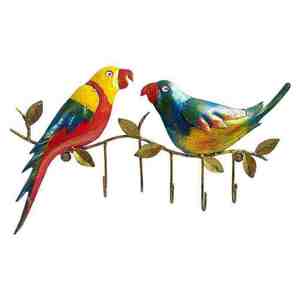 premium Handcrafted Vintage Parrot <b>Wall</b> <b>Hook</b> 5 <b>Hook</b> Metal <b>Key</b> Holder Self-adhesive Storage Rack <b>for</b> Clothing Home Office - Product Image 1