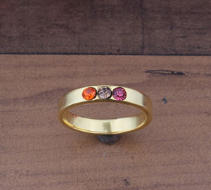 Anillo de Plata de Ley 925 con Incrustaciones de Gemas Multicolores y Bisel Chapado en Oro, Elegante para Mujer, Regalo para Fiestas - Product Image 6