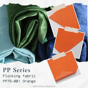 Tissu flocqué Pigpell en rayonne à dos tissé, 54" 70Y, pour emballage de bijoux PP76-001 Orange - Product Image 2